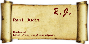 Rabi Judit névjegykártya